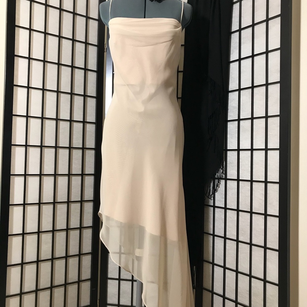 Elegant Cream Chiffon Dress